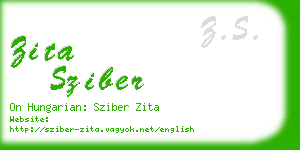 zita sziber business card